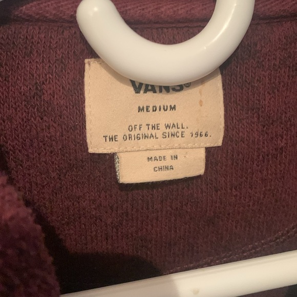 Gorgeous Vintage Vans Burgundy Cotton blend Skateboarding Hoodie High Quality! - Picture 3 of 10